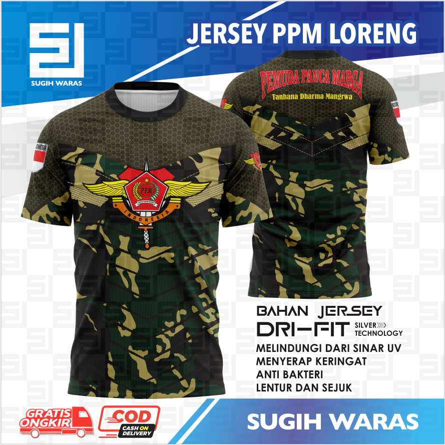 JERSEY PEMUDA PANCA MARGA / DRY FIT PPM / LENGAN PENDEK / Kaos keren / Baju Olahraga