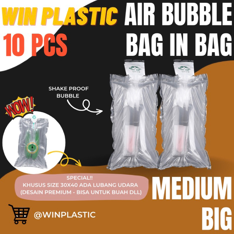 

Inflatable Air Bubble 10 pcs - Kantong Udara - Bubble Air - Plastik Udara Air Bubble Bag in bag Inflatable Buffer Bag Bubble Express Ukuran Medium - Besar