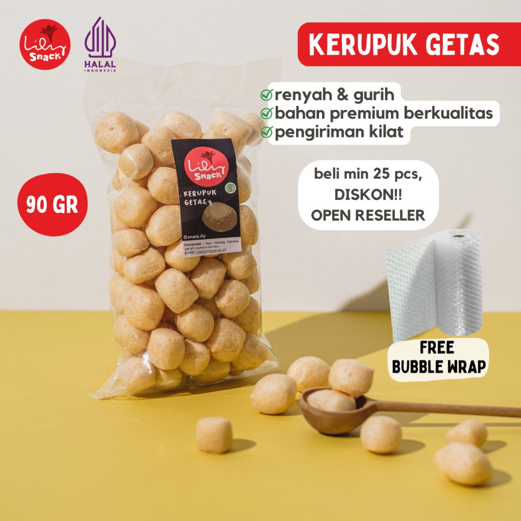 

KERUPUK GETAS // RENYAH, ASIN, GURIH, NIKMAT DAN PASTI NAGIH// CEMILAN SNACK BANDUNG TERBUAT DARI BAHAN PILIHAN PREMIUM BERKUALITAS