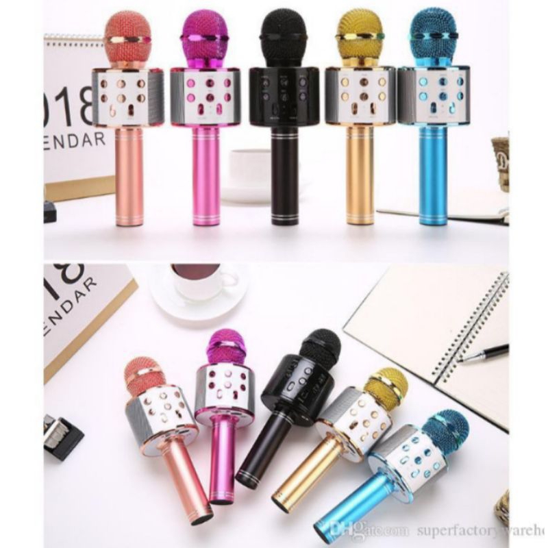 mic wireless Bluetooth karaoke suara bagus bass mic wireless bluetooth musik