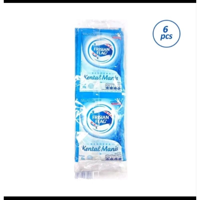 

frisian flag putih susu kental manis 1 renceng isi 6 sachet