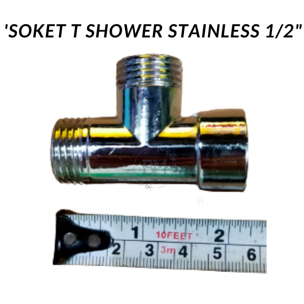 BerkM - NEPEL SAMBUNGAN PIPA TEE T SHOWER AIR PANAS DINGIN STAINLESS
