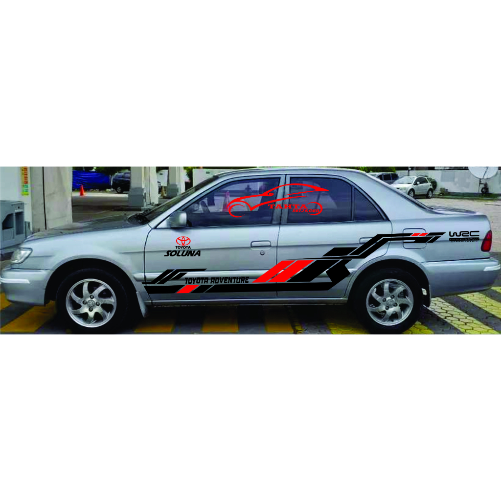STIKER STICKER VARIASI BODY SAMPING TOYOTA DEDAN SOLUNA CUTTING STICKER  VARIASI MOBIL SOLUNA