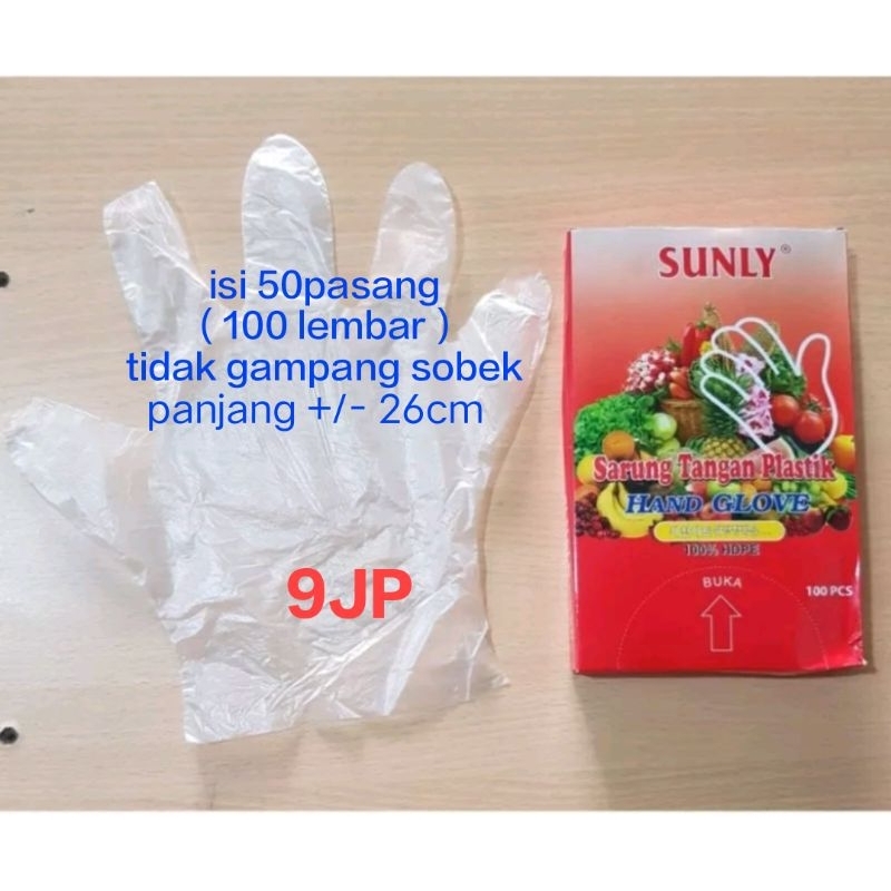 Sarung Tangan Plastik Hdpe Food Grade isi 100 Lembar