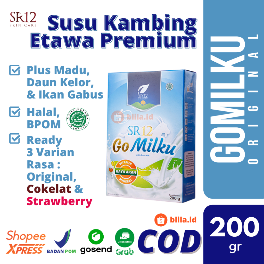 

Gomilku Original 200gr SR12 Go Milku Ori Vanilla Susu Kambing Etawa Bubuk Premium Organik Tubuh BPOM