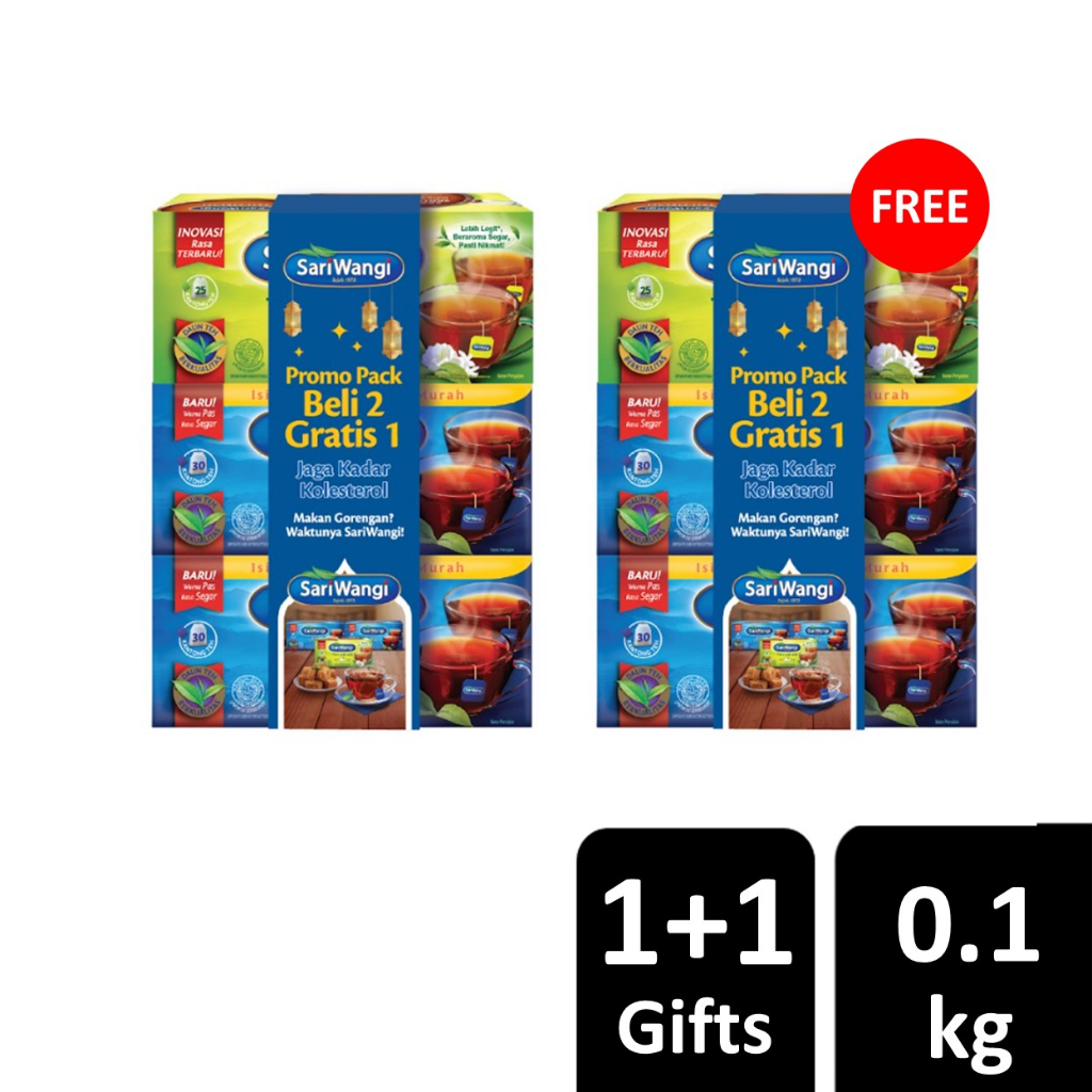 

[BUY 1 GET 1] Promo Pack 2 SariWangi Teh Celup isi 30 & SariWangi Teh Melati Isi 25