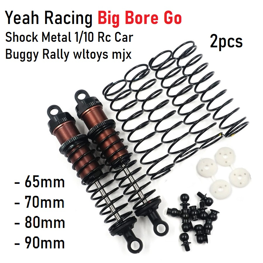 Yeah Racing Big Bore Go Shock Metal 1/10 Rc Car Buggy Rally wltoys mjx Off Road car 2pcs upgrade sho
