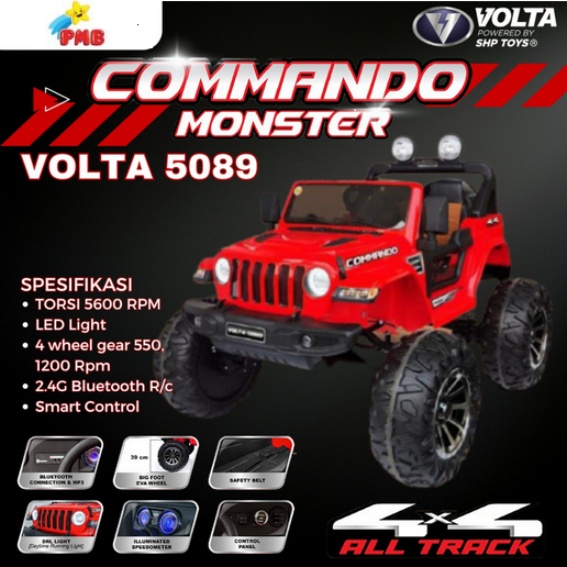 Mainan Mobil Aki COMMANDO MONSTER VOLTA 5089