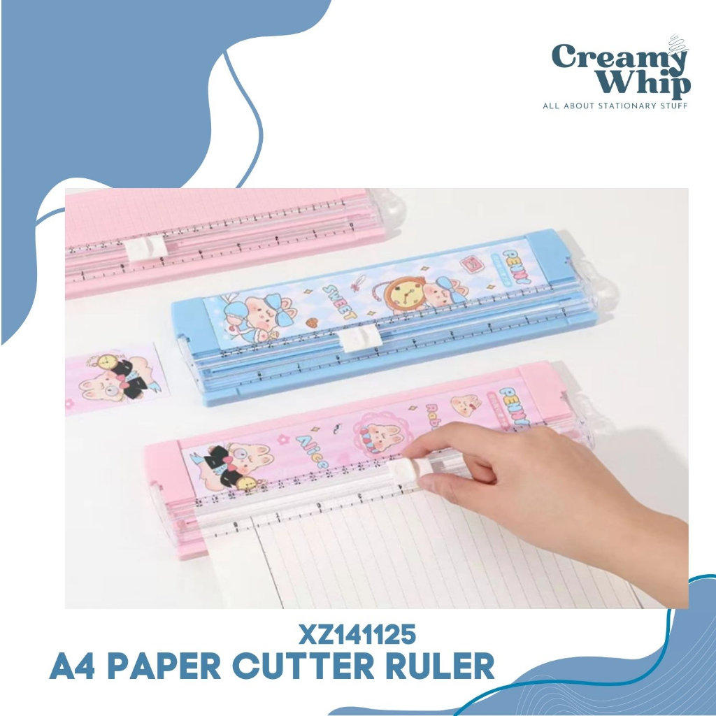

A4 Paper Cutter Ruler Set Alat Pemotong Kertas Size A4 Cute Design With Ruler