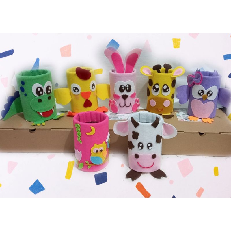 

tempat pensil flanel karakter lucu