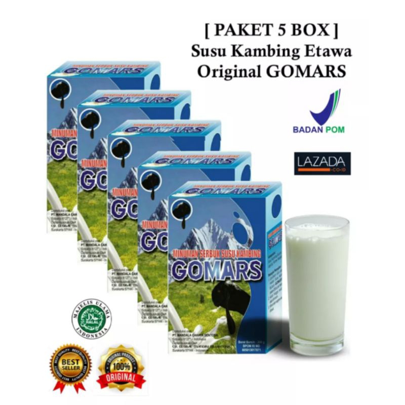 

Susu kambing gomars Paket 5 box GOMARS, SUSU KAMBING PREMIUM 1KG.