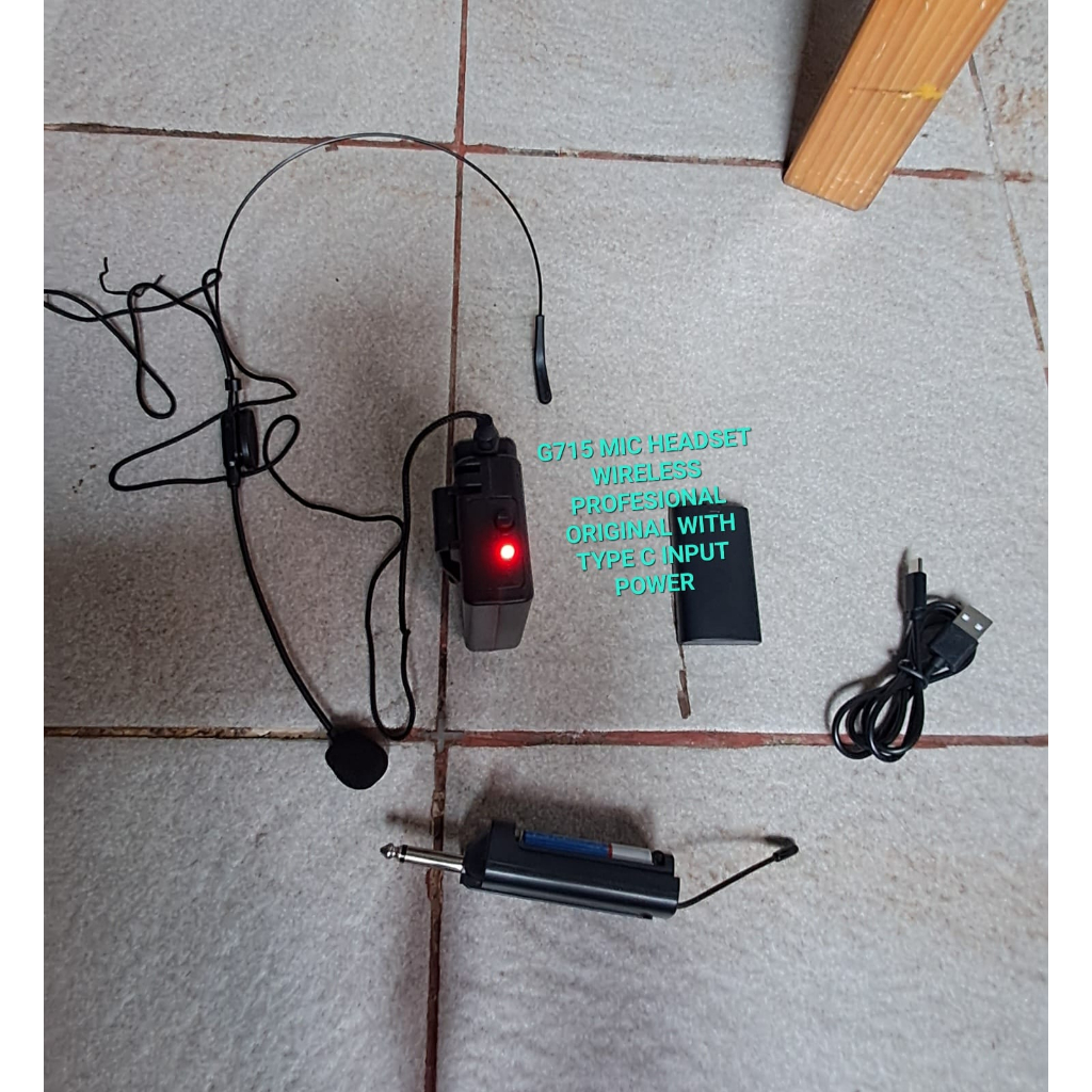 G715 MIC HEADSET WIRELESS PROFESIONAL ORIGINAL MIC WIRELES SINGLE BANDO KLIP CLIP ON MIK MIKROPON