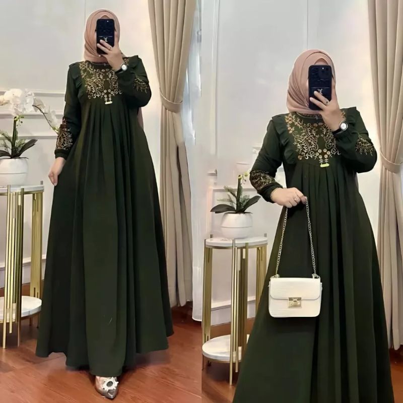 LUNARA DRESS | GAMIS BAHAN CRINGKLE | LUNARA GAMIS