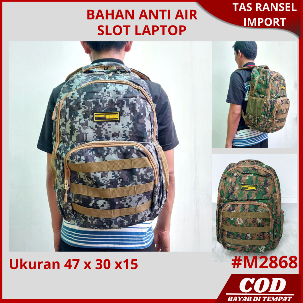 Tas Ransel Sekolah Anak Laki Laki Pria Sd Smp Sma Kuliah Kerja Traveling Warna Loreng Army  Ransel B