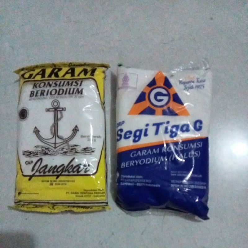 

garam cap kapal , cap jangkar ,cap segitiga G