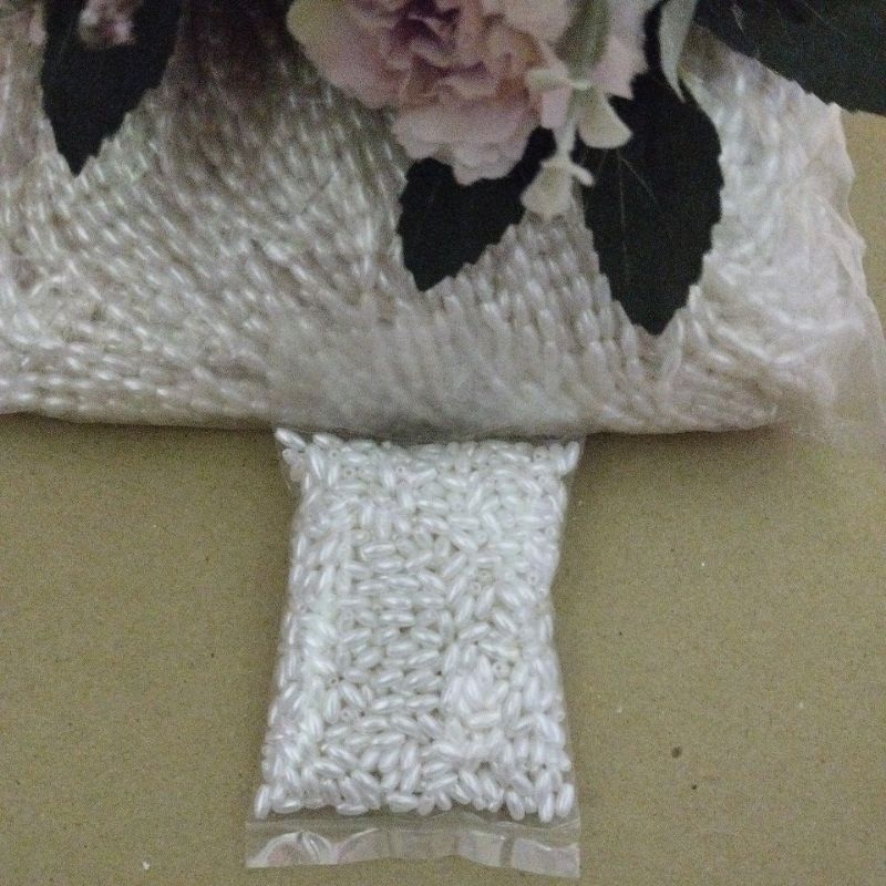 25gr mutiara beras/padi polos 3x6/mote padi/manik padi