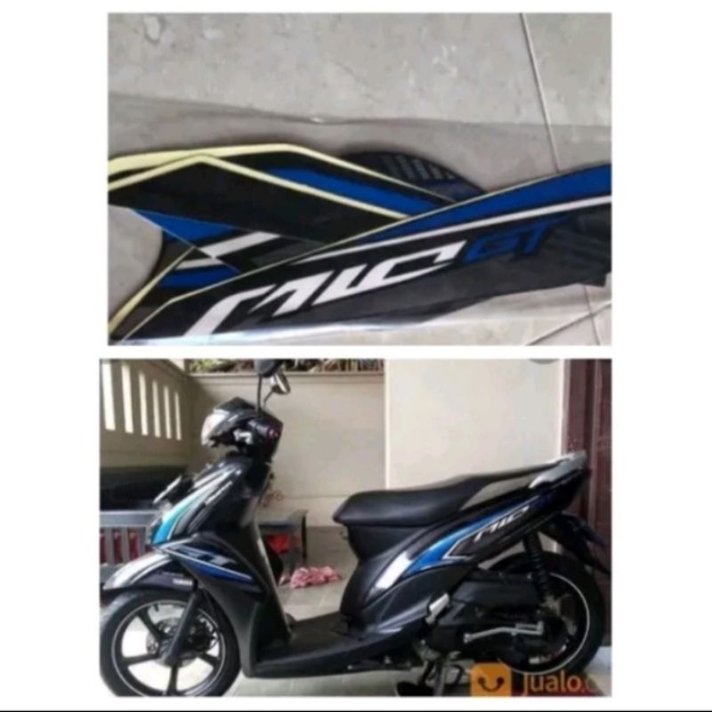 Striping stiker Yamaha Mio Gt 2013 hitam biru