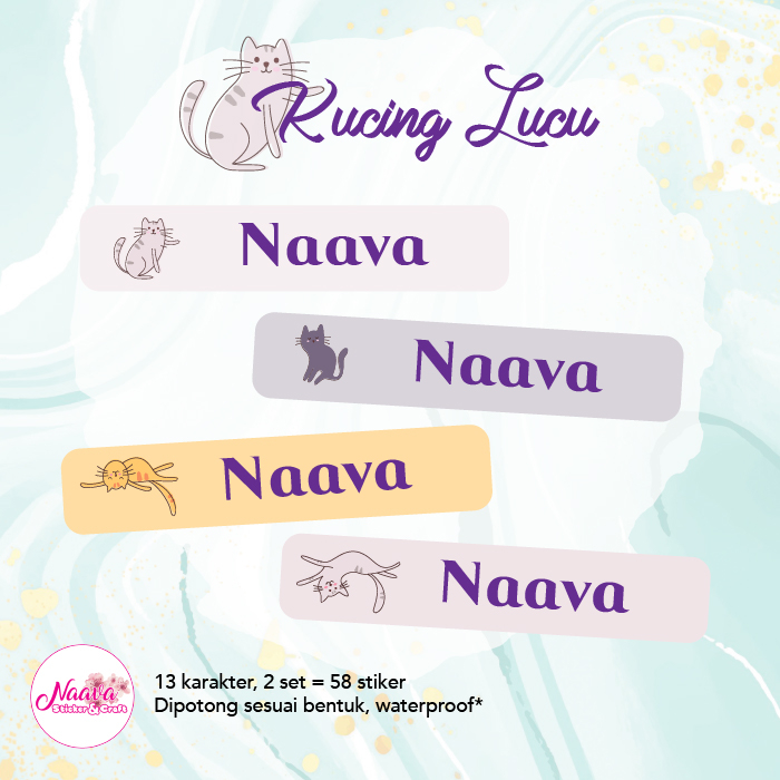 

STIKER LABEL PENSIL NAMA ANAK - KUCING LUCU