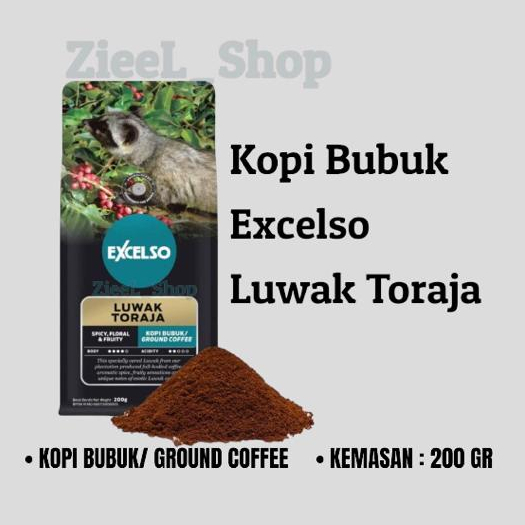 

Kopi Bubuk Excelso Luwak Toraja 200g