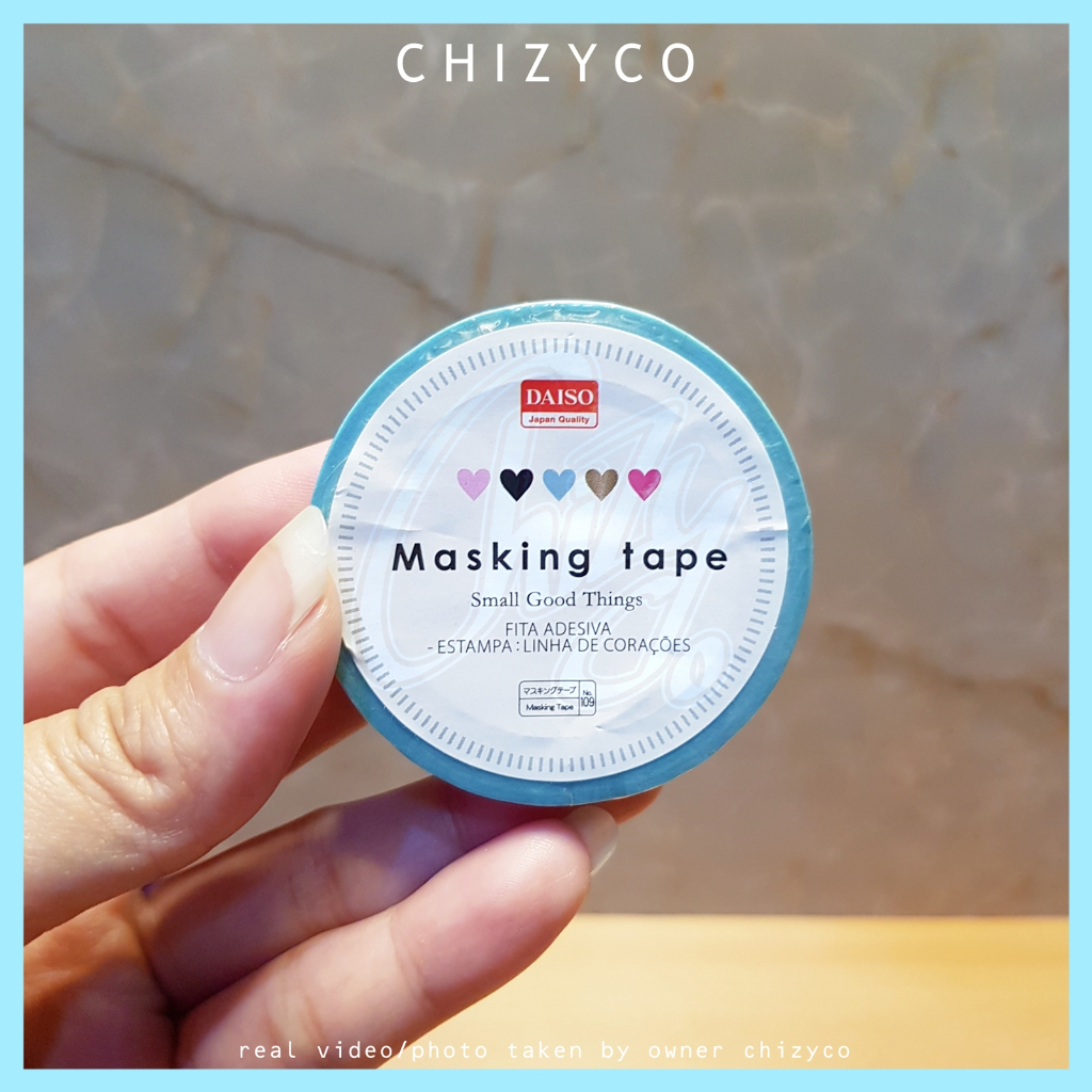 

GOLDEN HEART MASKING TAPE BLUE STICKER | SCRAPBOOK DECORATE | JAPAN HANDCARRY