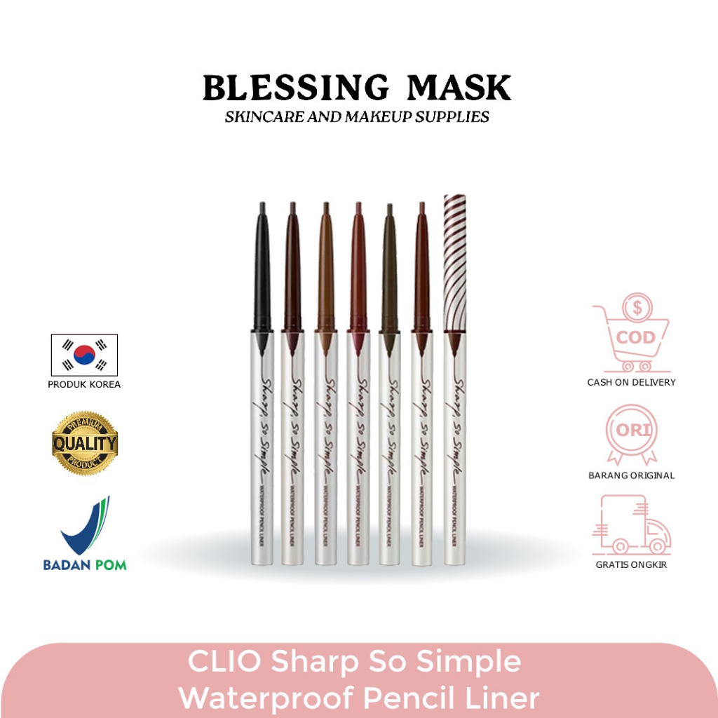 CLIO Sharp, So Simple Waterproof Pencil Liner | Pen Liner | Eyeliner 05. Dark Brown