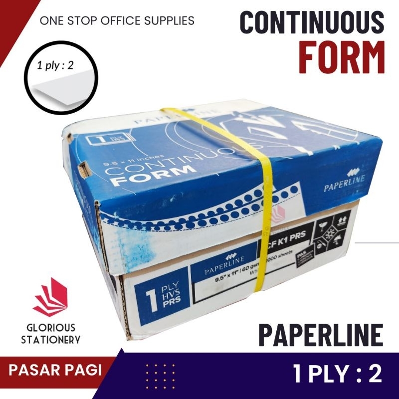 

Kertas Continous Form 9.5 x 11" 1ply Bagi 2 - Paperline