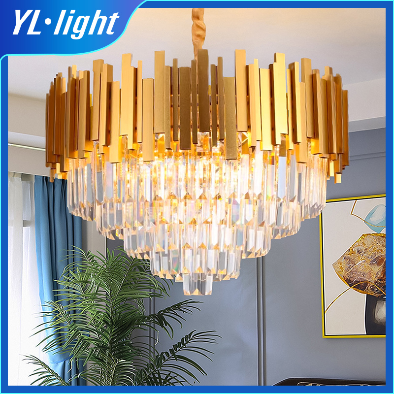 Ruang tamu modern lampu gantung aula restoran lampu bulat kristal LED lampu langit-langit lampu deko