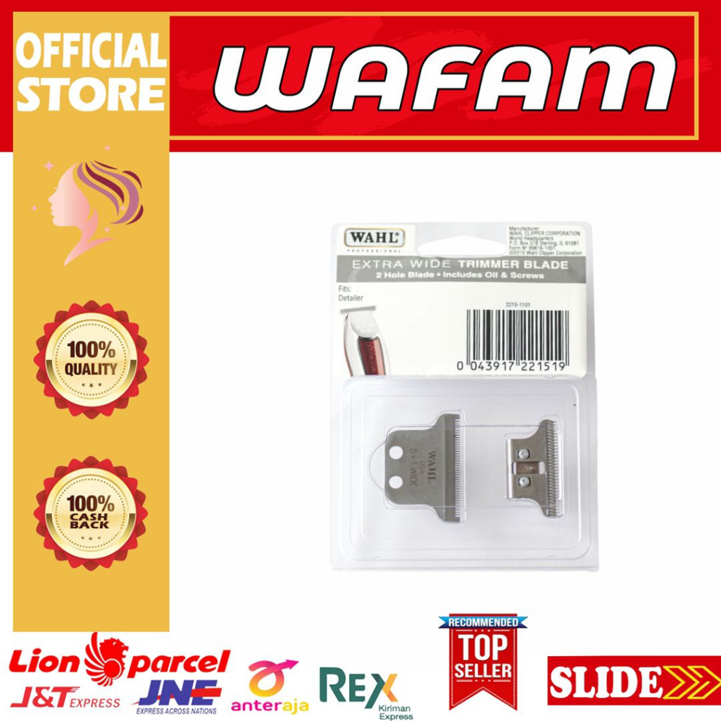 WAHL T WIDE BLADE ORIGINAL USA MATA PISAU DETAILER KABEL CORDED BARBER