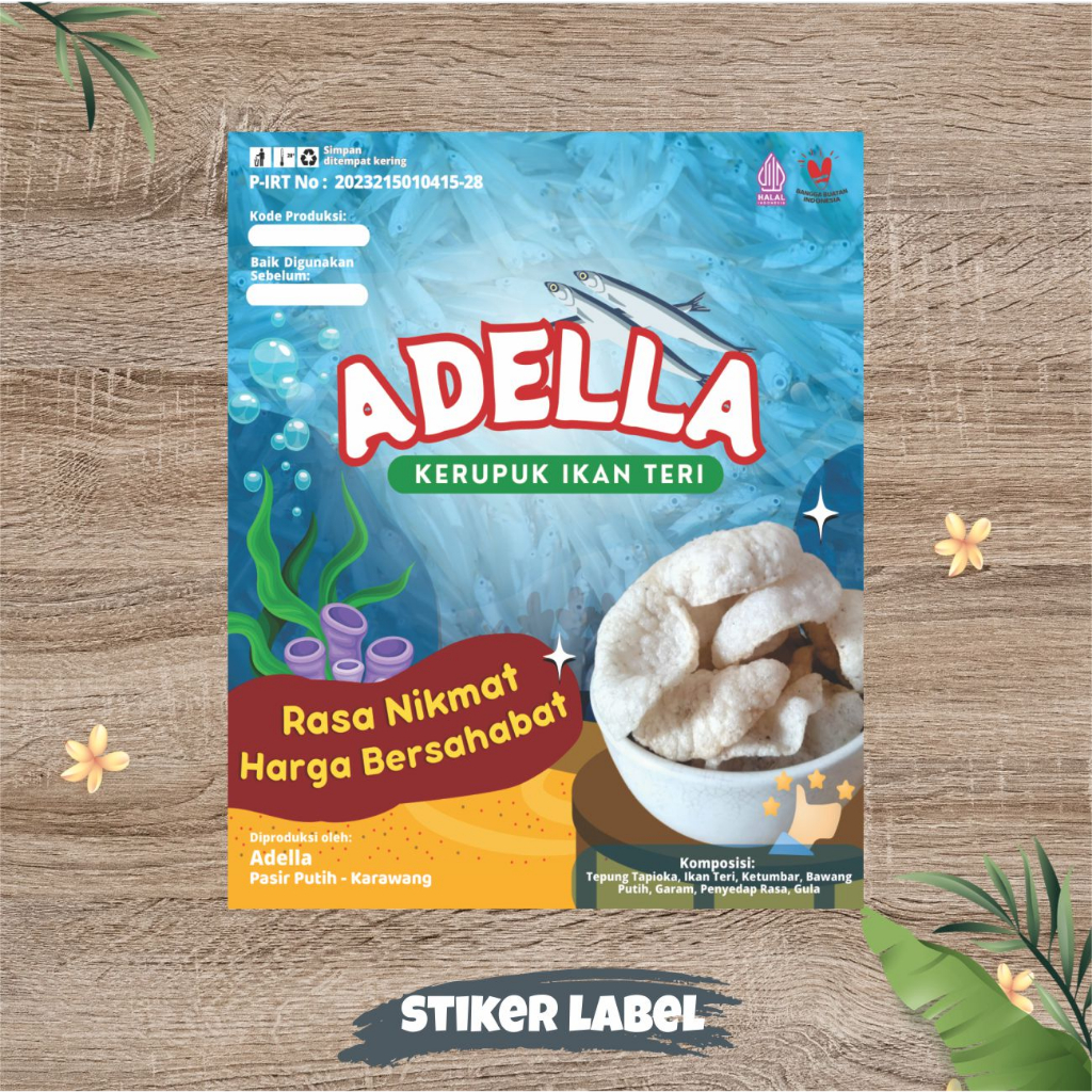 

Isi 100 pcs Stiker Label Makanan I Branding label I Sticker Waterproof ukuran 9x11 cm