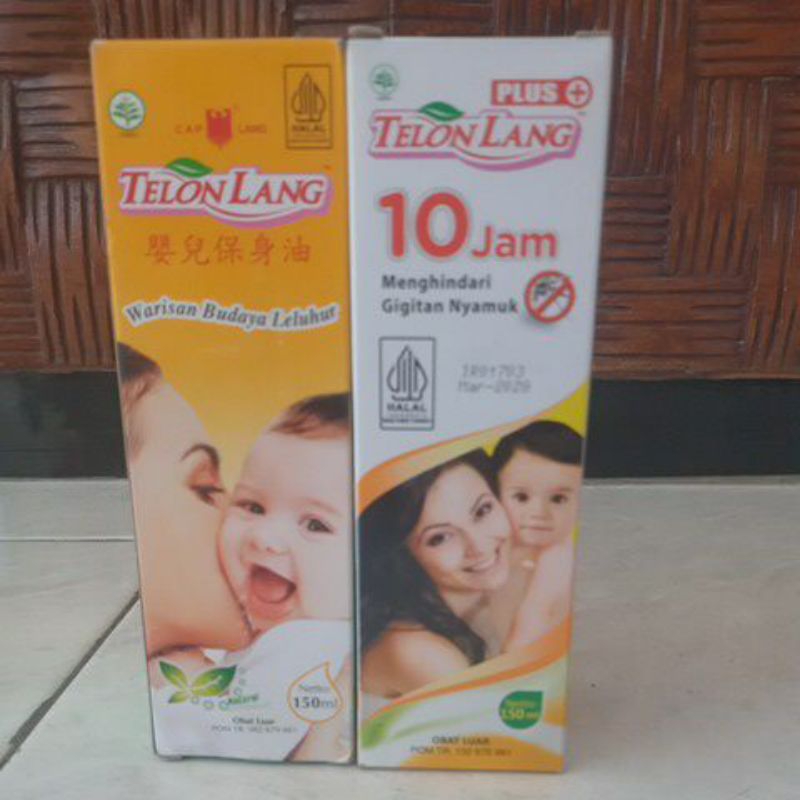 minyak telon lang ukuran jumbo 150ml & 60ml+free30ml caplang ada 2 varian natural & plus+ anti nyamu