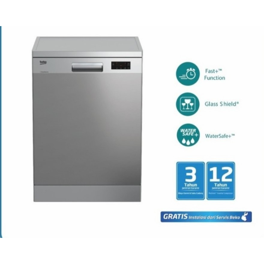 Beko DFN16410X Dishwasher - Silver [6 Program]