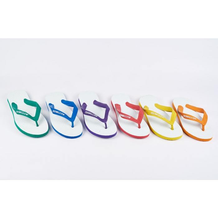Sandal Jepit Swallow Putih Warna Warni Pelangi