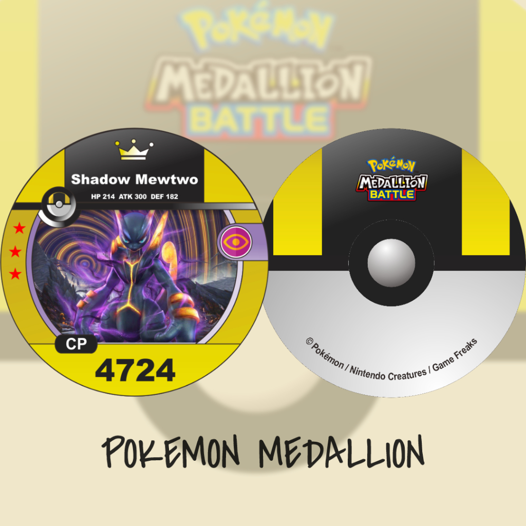 Kartu Pokemon Medallion Kustom Shadow Mewtwo