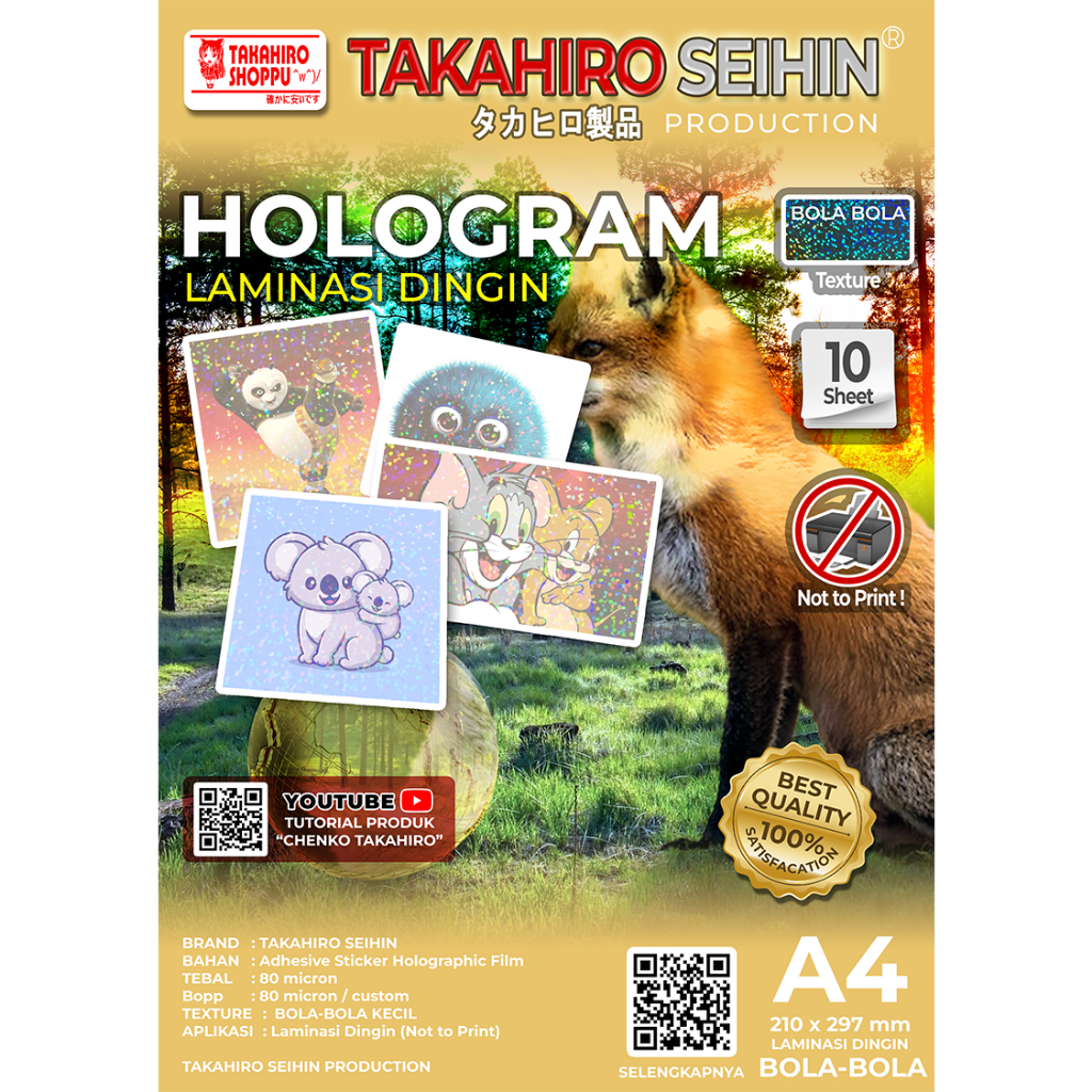 

Laminasi Dingin Hologram Motif (Bola-Bola) TAKAHIRO SEIHIN