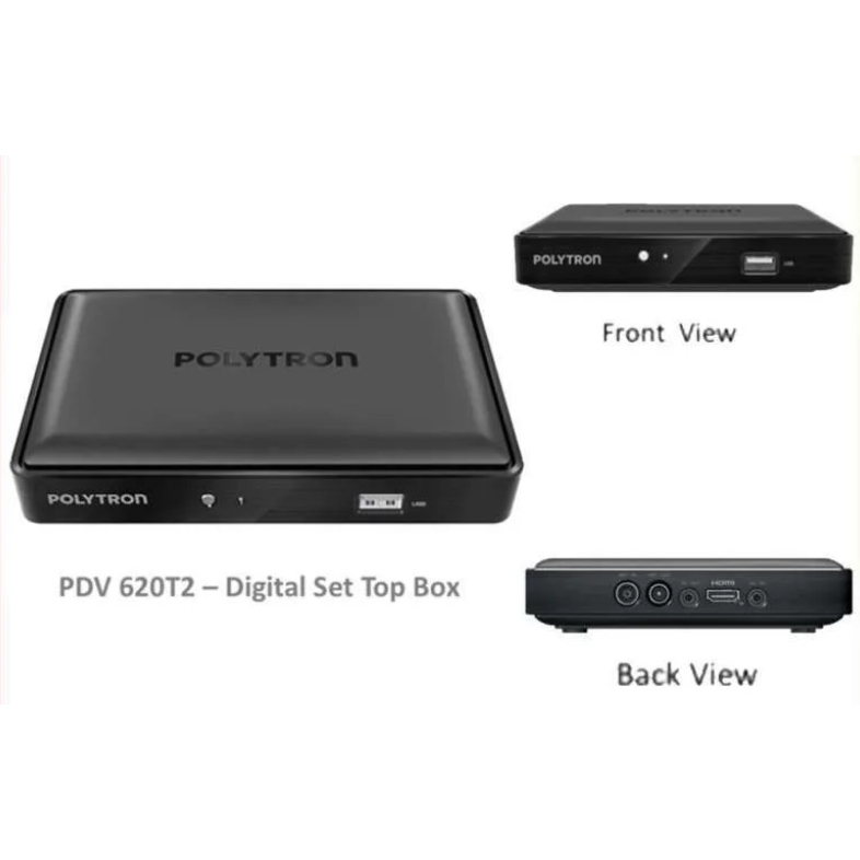 SET TOP BOX DIGITAL TV DVBT2 POLYTRON SET TOP BOX PDV620 PDV620T2 ORI