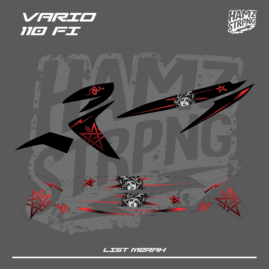 Striping Transparan Vario 110 FI Satanic Medusa 666