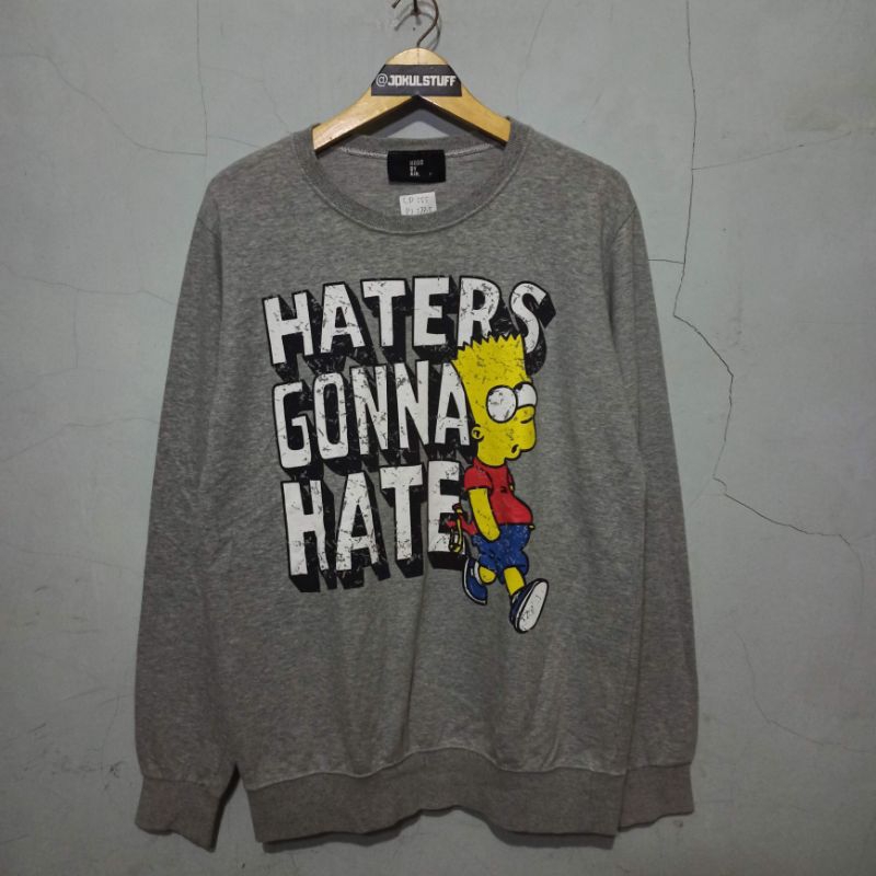 Crewneck Karton Simpson VTG Sweater Cartoon Simpsons Vinage Abu Unik Branded Langka