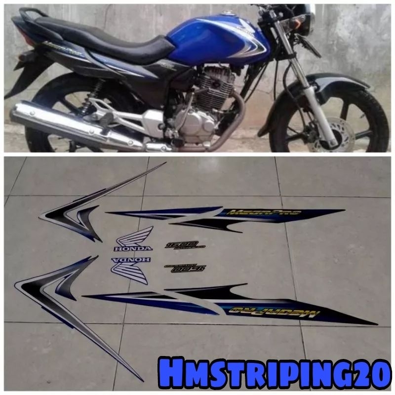 STRIPING STIKER LIS BODY HONDA MEGAPRO PRIMUS TAHUN 2006 2007 BIRU