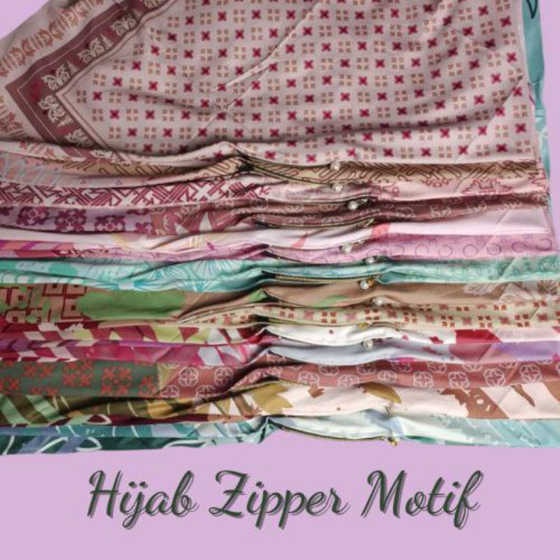 Hijab Zipper Motif, Instan Zipper, Jilbab Resleting Motif
