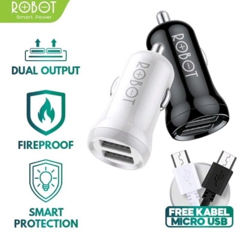 Charger Mobil RT C07 Dual USB Charger Saver Car Mobil Plus Kabel