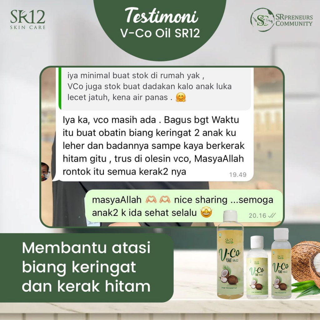 VCO Virgin Coconut Oil 250ml SR12 Minyak Kelapa Murni Premium BPOM