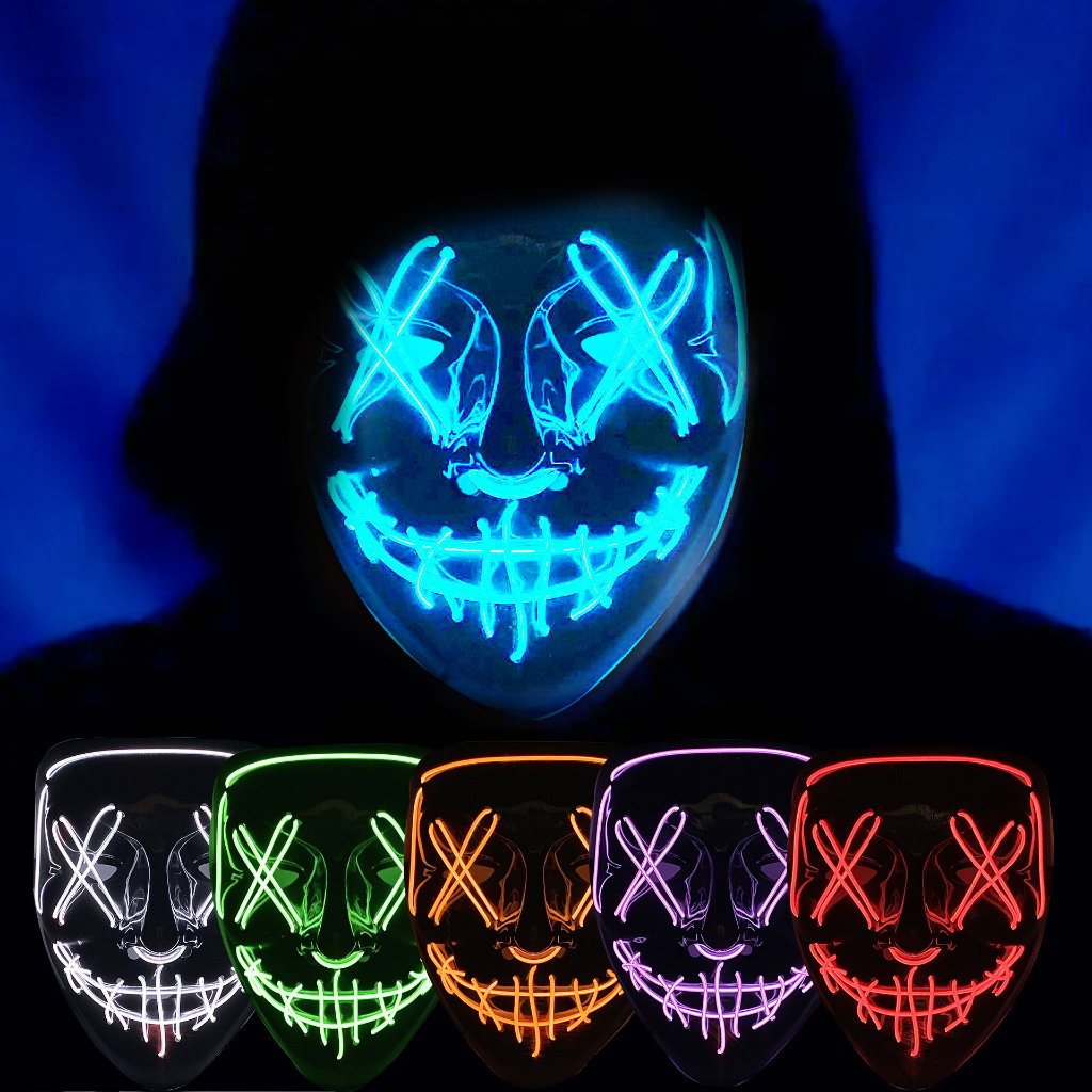 LOZTOYS (Baterai tidak termasuk) Topeng Scary LED Aneka Warna Cosplay Topeng Masker Halloween