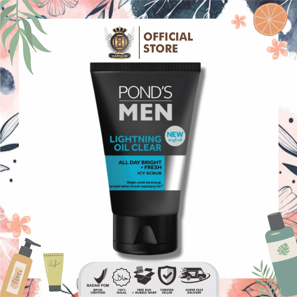 Ponds Mens Lightning Oil Clear Sabun Muka Pria Anti Bakteri - 100gr
