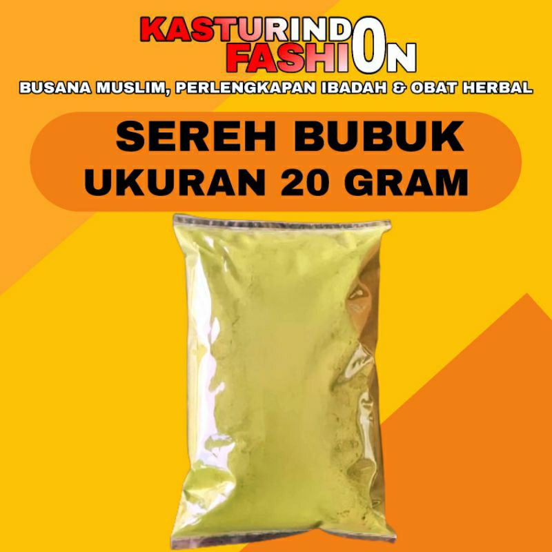 

Bubuk Serbuk Herbal Sereh Serai Ukuran Isi 20 Gram Rempah Rempah