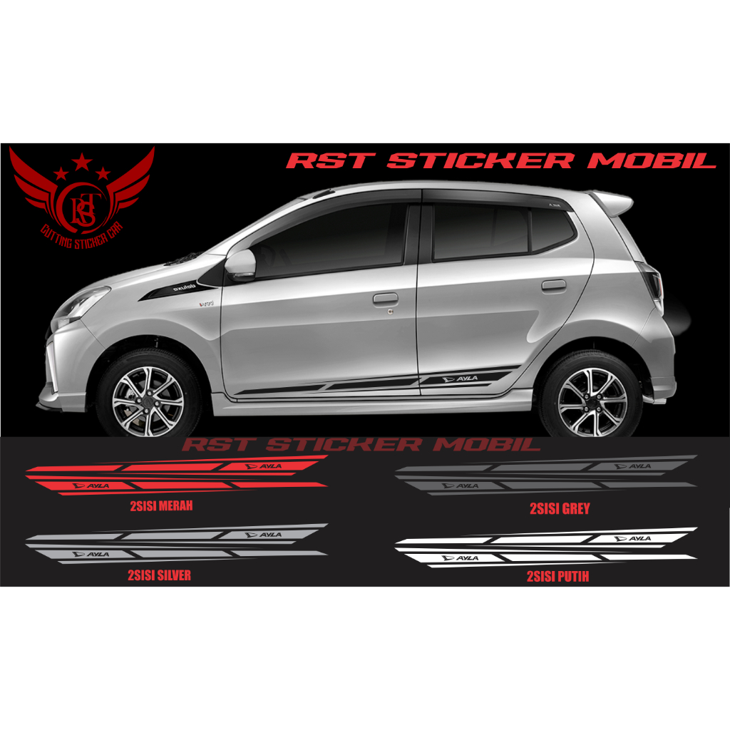 cutting sticker mobil ayla sticker stiker list bodi samping mobil daihatsu ayla terbaru