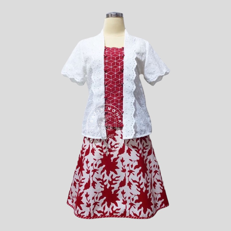 [BATIK NONIK] setelan rok n blouse batik kombinasi batik cap garutan dan katun bordir (promo price)
