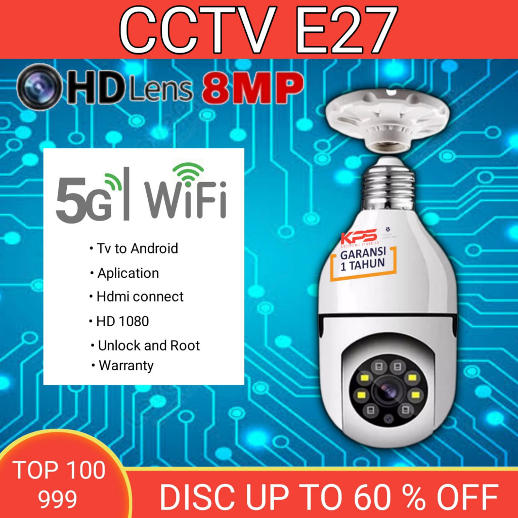 CCTV Lampu V380 Pro 8MP Kamera CCTV Wifi Lampu CCTV 360 PTZ TPSt0re