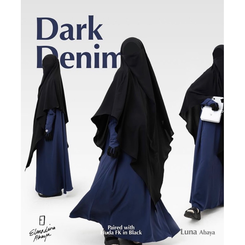 Luna Abaya Dark Denim by @elmadina.abaya