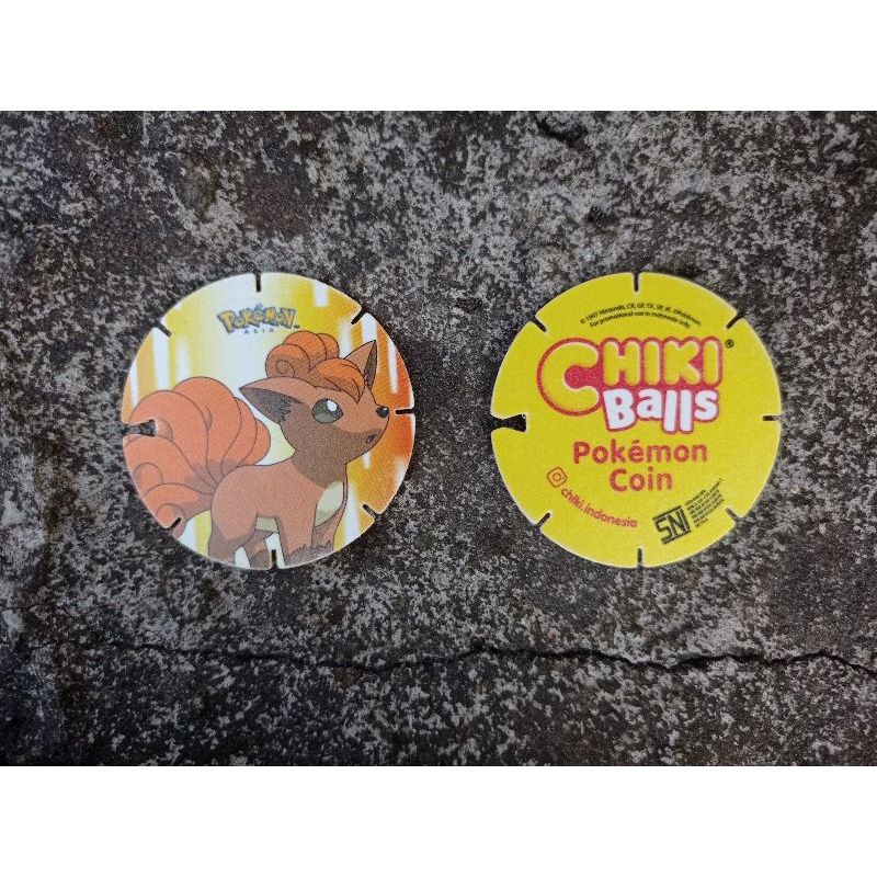 Tazos / Tajos POKEMON COIN -VULPIX- CHIKI BALLS New Murah Mainan Anak Anak Jadul