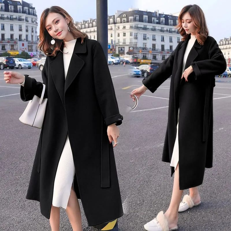 Jas Long Coat Blazer Hangat Koreaan Style Musim Dingin Wanita Batik